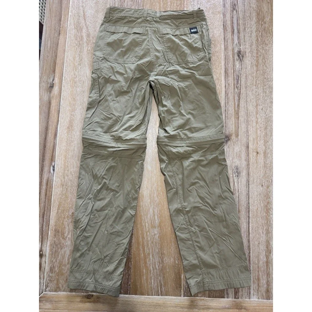 REI Co-op Sahara Convertible Pants Youth Boys Large 14-16 Zip Off Cargo Khaki